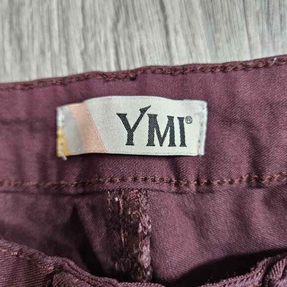 YMI Jeans Womens Medium Burgundy Stretch Skinny Casual Pants - Picture 4 of 12